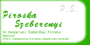 piroska szeberenyi business card