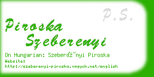 piroska szeberenyi business card